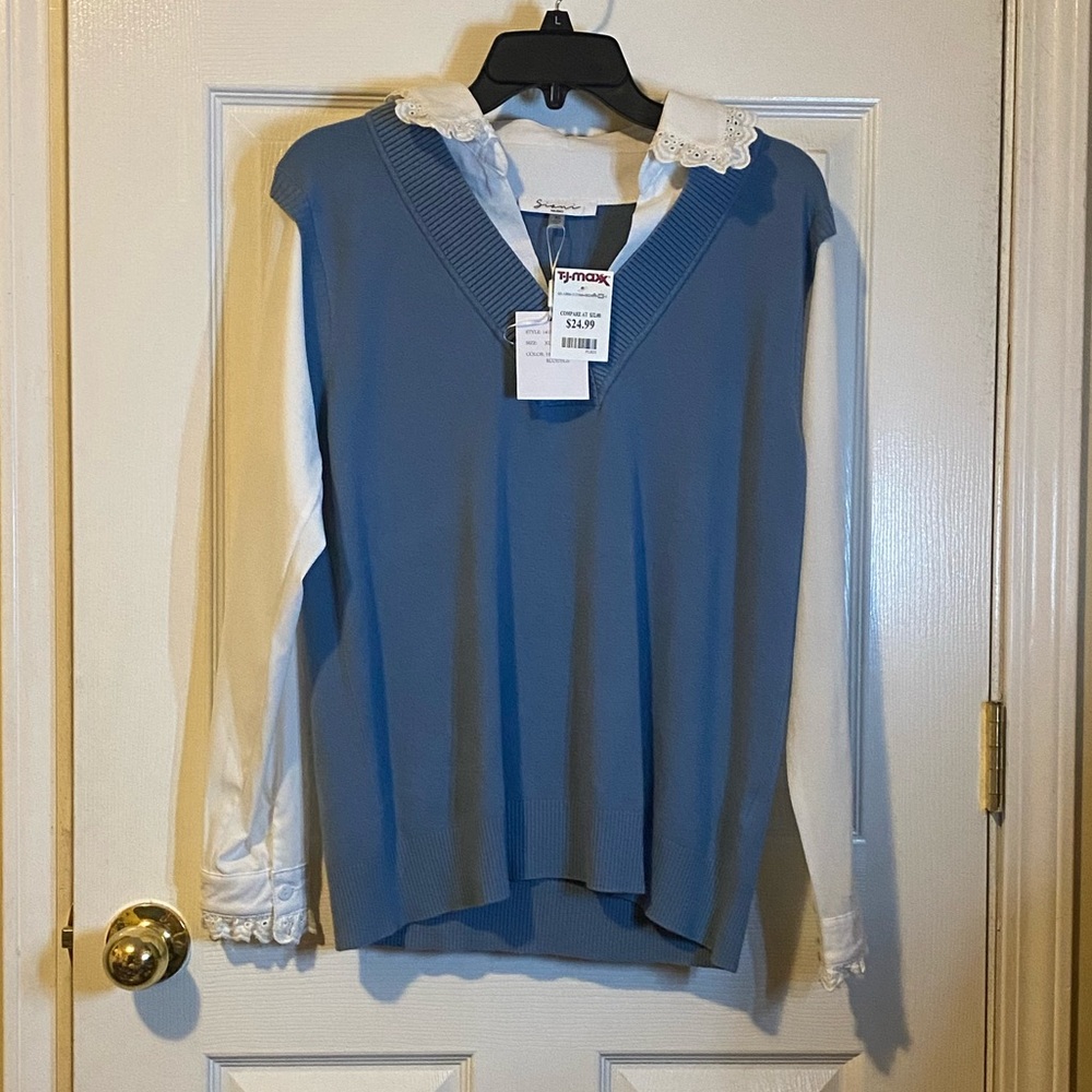 Blue Sweater Vest/Blouse from Sioni